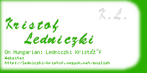 kristof ledniczki business card